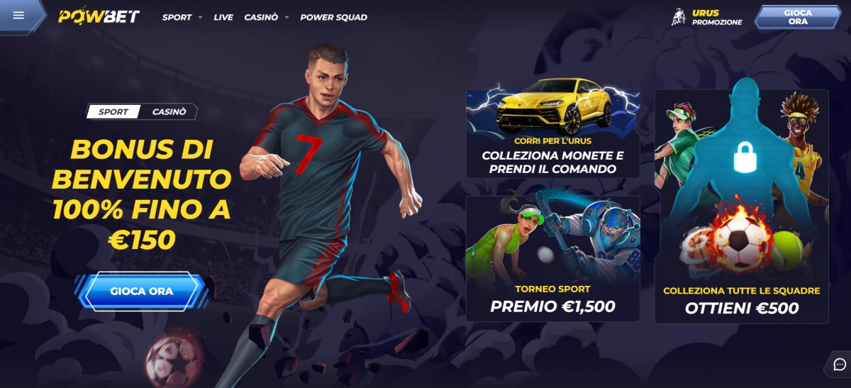 Powbet casino Italia homepage